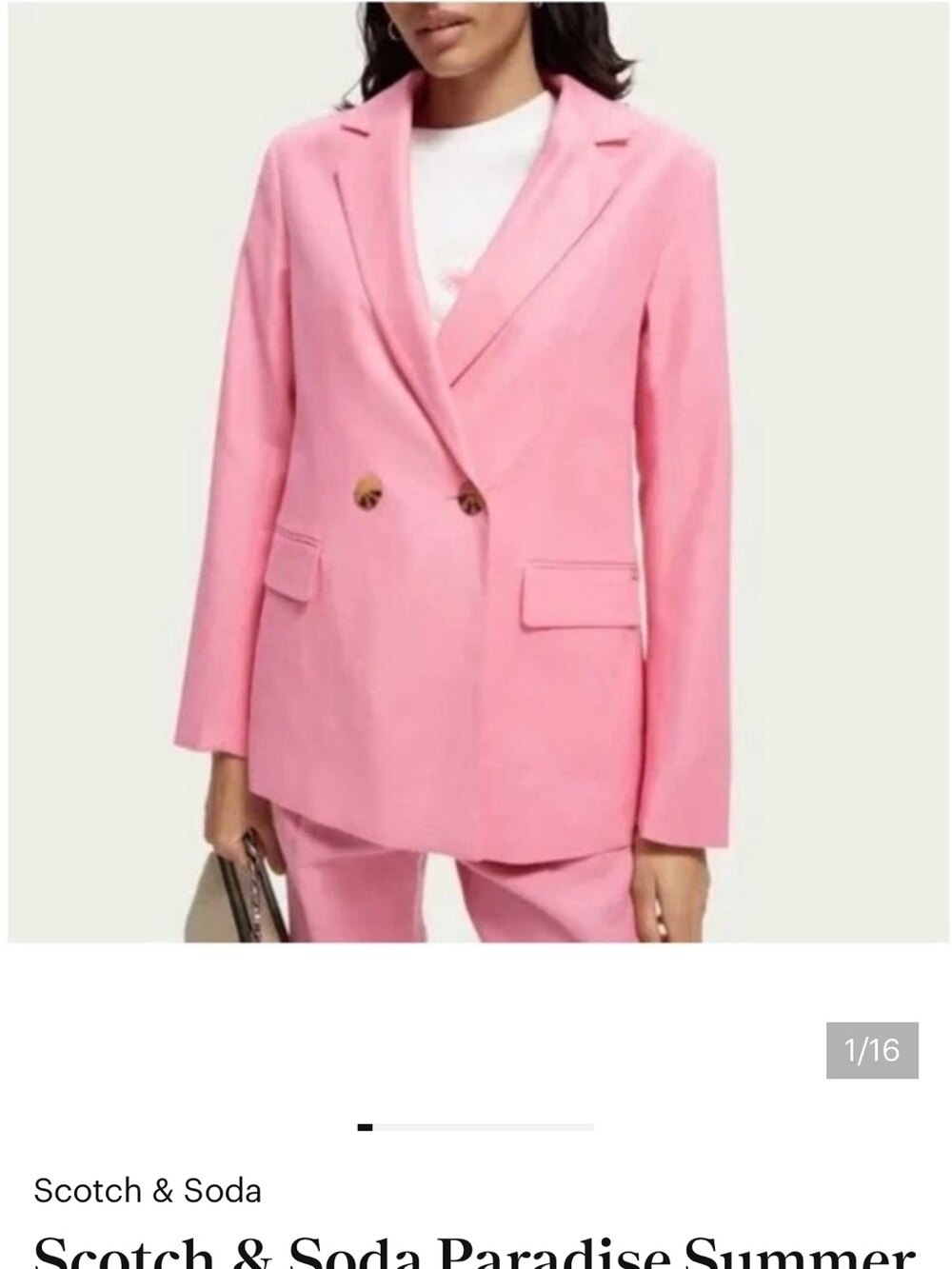 Scotch & Soda Bubblegum Pink Double-Breasted Blazer